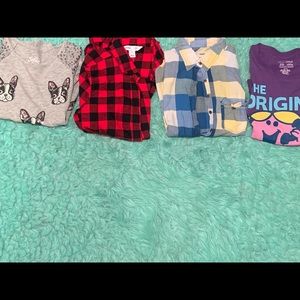 2 plad long sleeve and 2 regular long sleeve